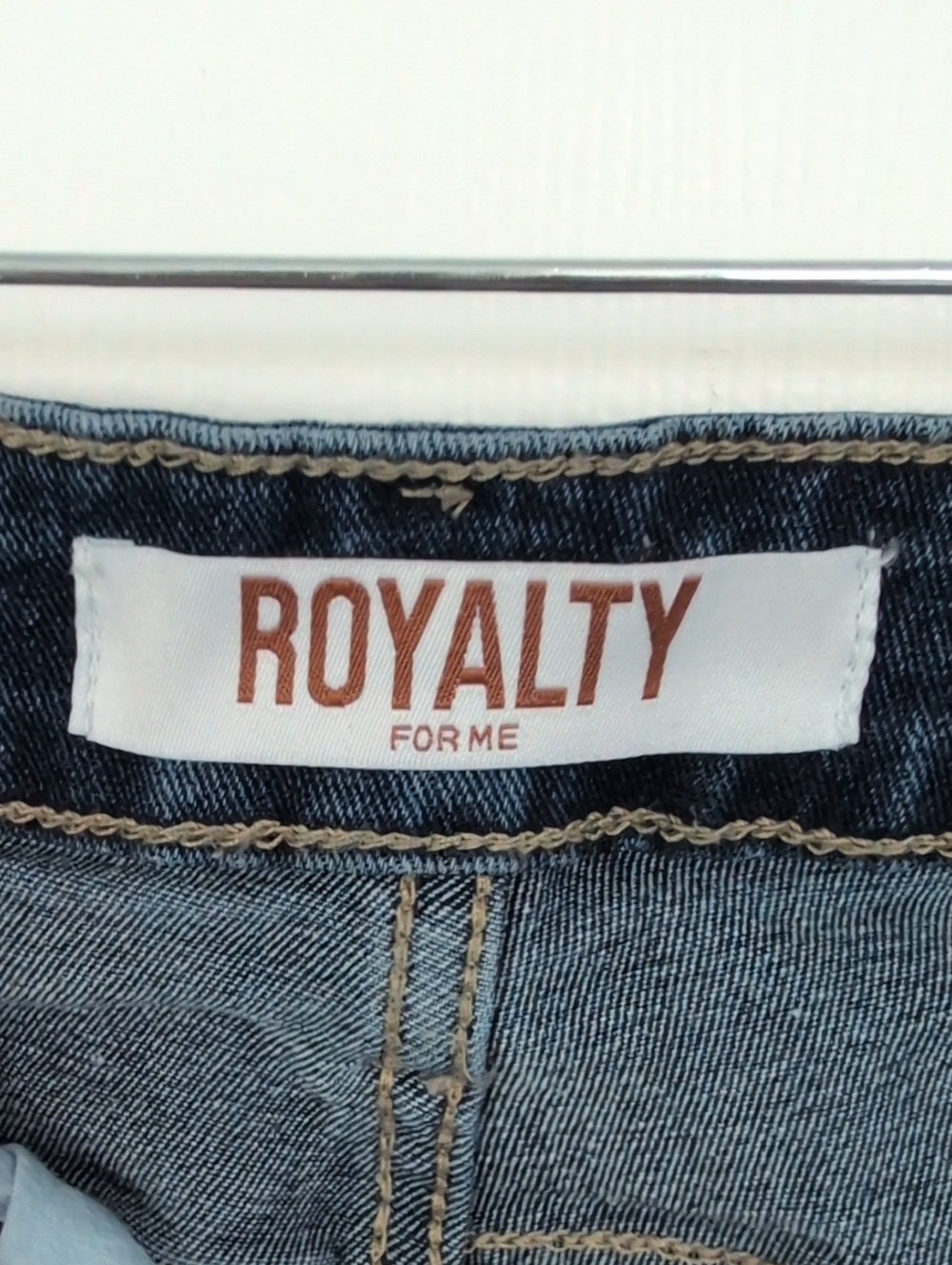 Denim Jean Frayed Hem Shorts Sz 10 Tummy Control Stars & Stripes Royalty For Me - Picture 7 of 12